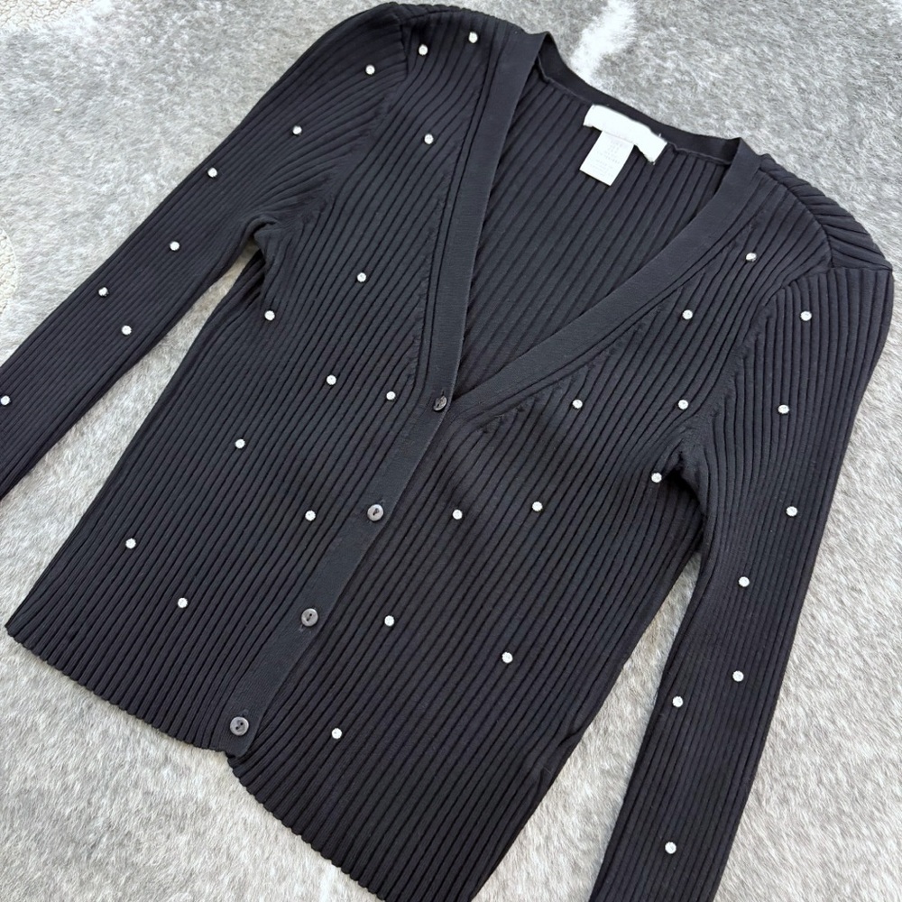 H&M Ribbed Rhinestone Cardigan - Picture 6 of 12